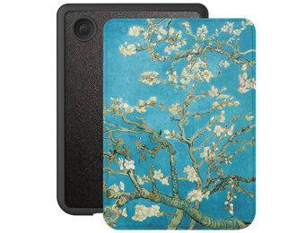 Lunso Kobo Clara BW / Clara Colour hoes (6 inch) - Vegan Saffiano Leren sleepcover - Van Gogh Amandelbloesem