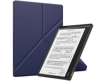 Lunso Kobo Elipsa 2E hoes (10 inch) - Origami sleepcover - Donkerblauw