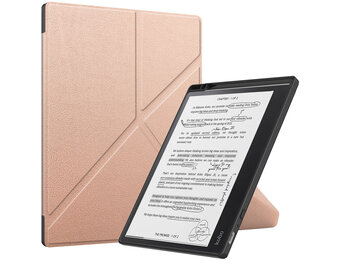 Lunso Kobo Elipsa 2E hoes (10 inch) - Origami sleepcover - Rose Goud