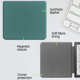 Kobo Libra Colour hoes (7 inch) Sleepcover - Donkergroen