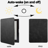 Kobo Aura H20 Edition 2 hoes (6.8 inch) Leren sleepcover - Zwart