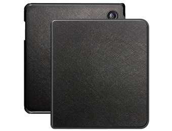 Lunso Kobo Libra Colour hoes (7 inch) - Vegan Saffiano Leren sleepcover - Zwart