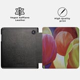 Kobo Libra Colour hoes (7 inch) Vegan Saffiano leren sleepcover - Tulpen