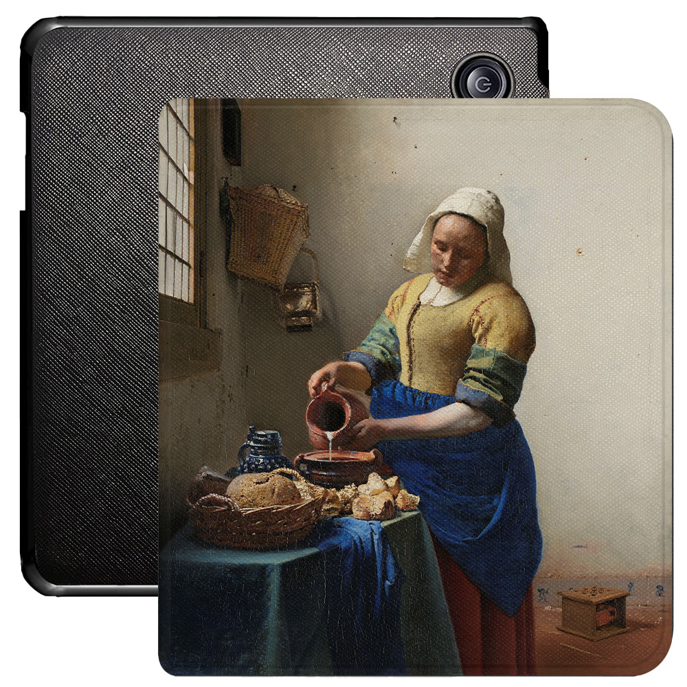 Kobo Libra Colour hoes (7 inch) Vegan Saffiano leren sleepcover - Vermeer Melkmeisje
