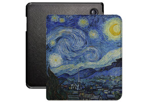 Lunso Kobo Libra Colour hoes (7 inch) - Vegan Saffiano Leren sleepcover - Van Gogh Sterrennacht