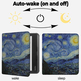 Kobo Libra Colour hoes (7 inch) Vegan Saffiano leren sleepcover - Van Gogh Sterrennacht