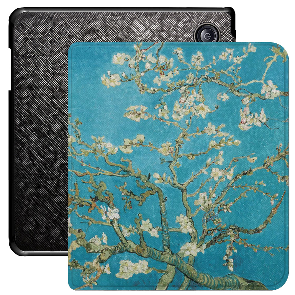 Kobo Libra Colour hoes (7 inch) Vegan Saffiano leren sleepcover - Van Gogh Amandelbloesem