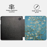Kobo Libra Colour hoes (7 inch) Vegan Saffiano leren sleepcover - Van Gogh Amandelbloesem