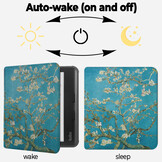 Kobo Libra Colour hoes (7 inch) Vegan Saffiano leren sleepcover - Van Gogh Amandelbloesem