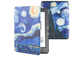 Lunso - Kobo Glo / Glo HD / Touch 2.0 hoes (6 inch) - sleep cover - Van Gogh Sterrennacht