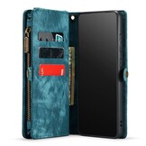 Samsung Galaxy S22 Vintage 2 in 1 portemonnee hoes - Blauw