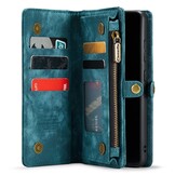 Samsung Galaxy S22 Vintage 2 in 1 portemonnee hoes - Blauw