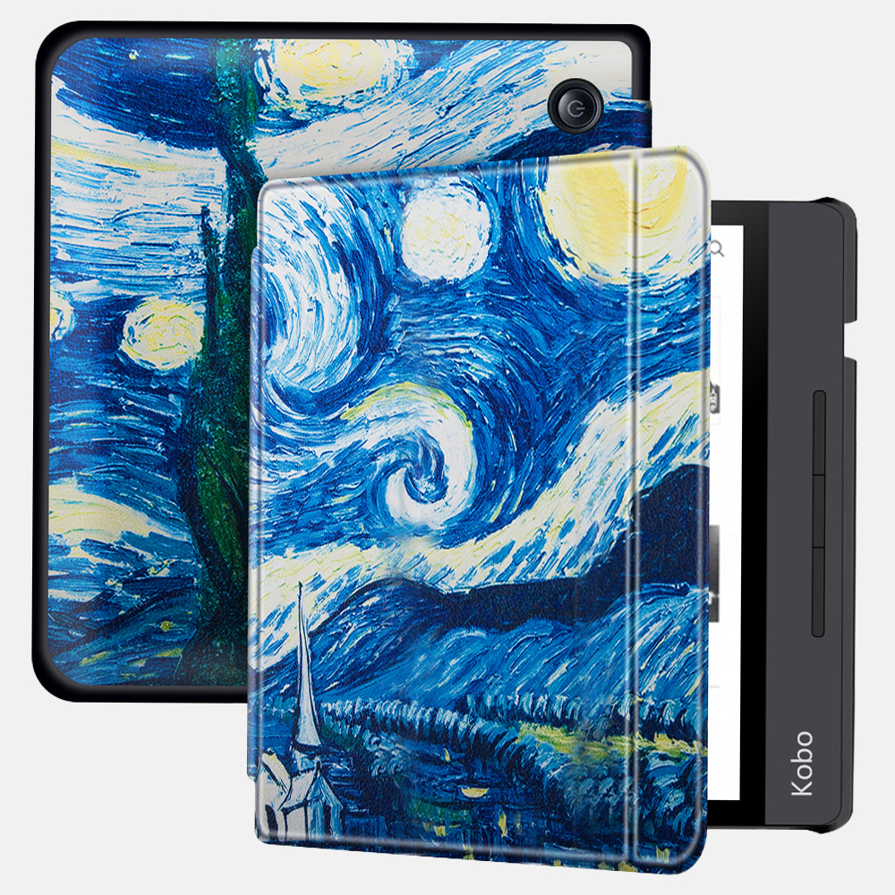Lunso Kobo Libra H20 hoes (7 inch) Sleep cover- Van Gogh Schilderij