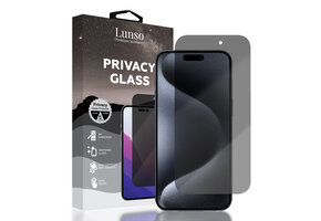 Lunso - iPhone 15 / 15 Pro - Privacy Glass - Screen protector