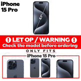 iPhone 15 en iPhone 15 Pro Privacy Glass (Screen protector)