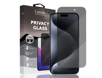 Lunso - iPhone 15 Plus / 15 Pro Max - Privacy Glass - Screen protector