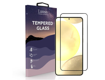 Lunso Samsung Galaxy S24 Gehard Beschermglas - Full Cover Screenprotector - Black Edge