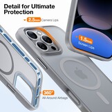 Torras iPhone 16 Pro Max hoesje – slanke, duurzame backcover met volledige MagSafe ondersteuning en schokbestendige bescherming - Titaangrijs