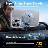 Torras iPhone 16 Pro Max hoesje – slanke, duurzame backcover met volledige MagSafe ondersteuning en schokbestendige bescherming - Titaangrijs