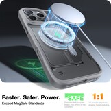 Torras iPhone 16 Pro Max hoesje – slanke, duurzame backcover met volledige MagSafe ondersteuning en schokbestendige bescherming - Titaangrijs