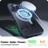 Torras iPhone 16 Pro  hoesje – slanke, duurzame backcover met volledige MagSafe ondersteuning en schokbestendige bescherming - Zwart