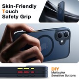 Torras iPhone 16 Plus  hoesje – slanke, duurzame backcover met volledige MagSafe ondersteuning en schokbestendige bescherming - Zwart