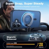 Torras iPhone 16 Plus  hoesje – slanke, duurzame backcover met volledige MagSafe ondersteuning en schokbestendige bescherming - Zwart