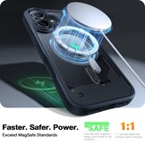 Torras iPhone 16 Plus  hoesje – slanke, duurzame backcover met volledige MagSafe ondersteuning en schokbestendige bescherming - Zwart