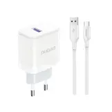 Stekker met USB aansluiting (5V) + USB naar Lightning (2.4A) iPhone en iPad oplader en datakabel van 1 Meter - Wit