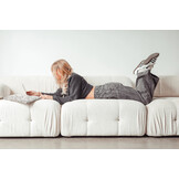 Sleeve voor 13 inch en 14 inch laptops - Jacquard Blanc Bliss