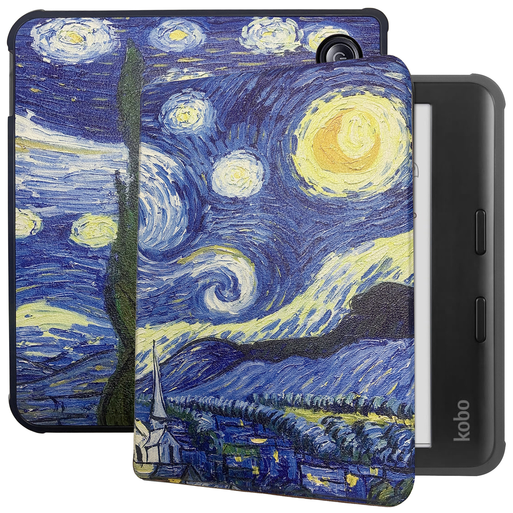 Kobo Libra Colour hoes (7 inch) Sleepcover - Van Gogh Sterrennacht - Model N428