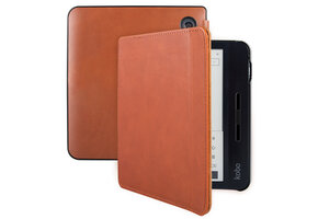 Lunso Kobo Libra H20 hoes (7 inch) - Leren sleepcover - Cognac