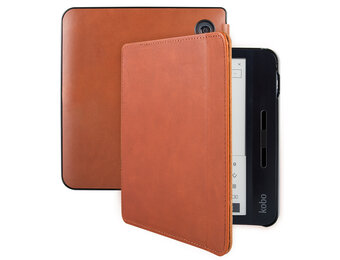 Lunso Kobo Libra H20 hoes (7 inch) - Leren sleepcover - Cognac