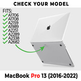 MacBook Pro 13 inch (2016-2022) Armor cover hoes - Transparant - Model A1706 / A1708 / A1989 / A2159 / A2251 / A2289 / A2338 / A2682
