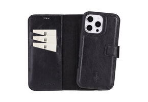 NorthLife iPhone 16 Pro Max - Leren Afneembare 2-in-1 bookcase telefoonhoes - Zwart