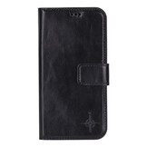 iPhone 16 Pro leren afneembare 2-in-1 bookcase telefoonhoes - Zwart