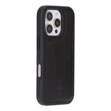 iPhone 16 Pro leren afneembare 2-in-1 bookcase telefoonhoes - Zwart