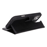 iPhone 16 Pro leren afneembare 2-in-1 bookcase telefoonhoes - Zwart