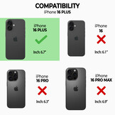 iPhone 16 Plus leren afneembare 2-in-1 bookcase telefoonhoes - Zwart