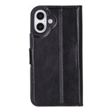 iPhone 16 Plus leren afneembare 2-in-1 bookcase telefoonhoes - Zwart