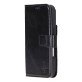 iPhone 16 leren afneembare 2-in-1 bookcase telefoonhoes - Zwart