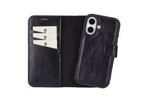 NorthLife iPhone 16 - Leren Afneembare 2-in-1 bookcase telefoonhoes - Zwart