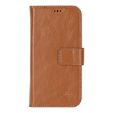 iPhone 16 leren afneembare 2-in-1 bookcase telefoonhoes - Cognac