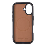 iPhone 16 leren afneembare 2-in-1 bookcase telefoonhoes - Cognac