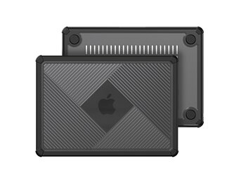 Dux Ducis MacBook Pro 13 inch (2016-2022) Armor Pattern cover hoes - case - Zwart