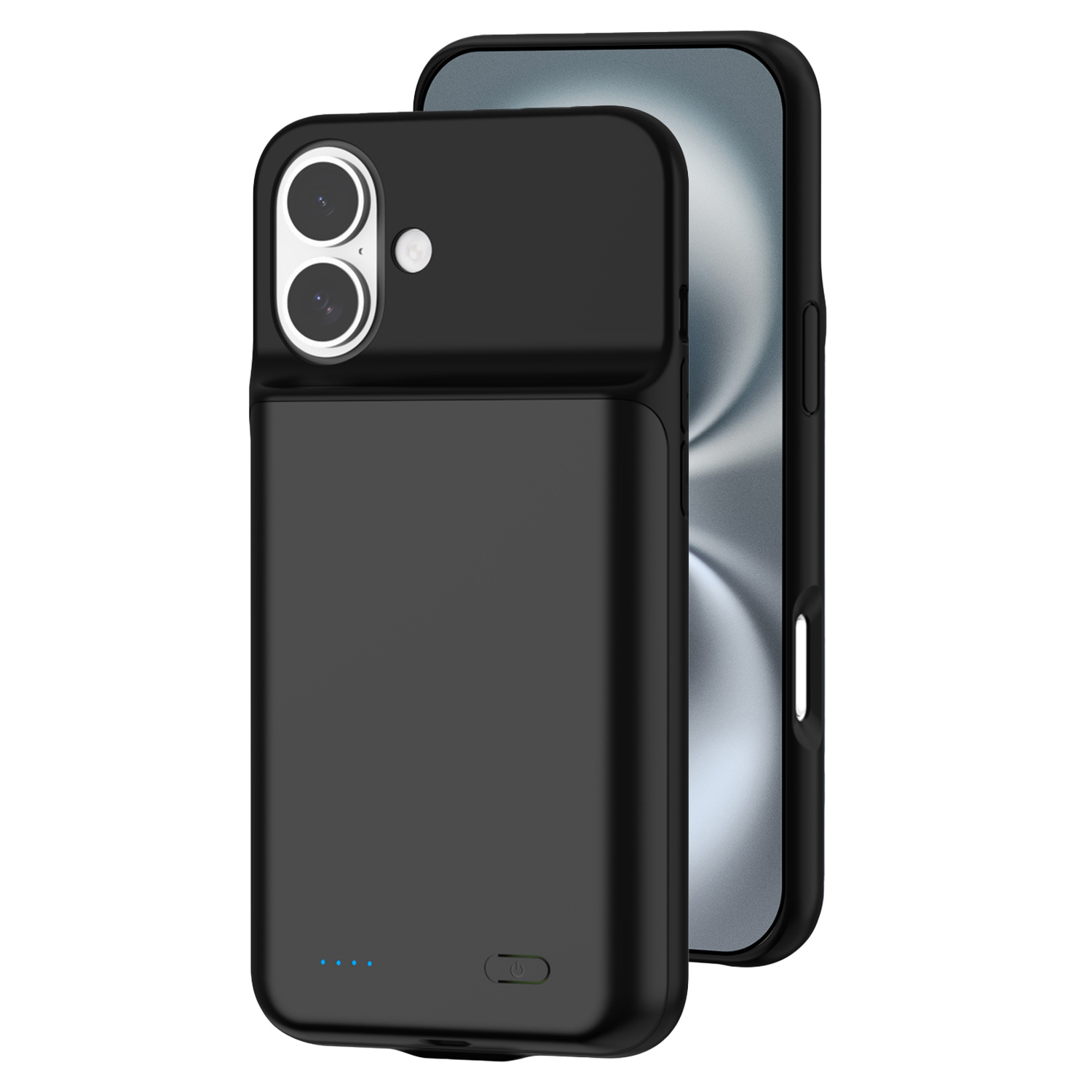 Lunso iPhone 16 Plus case - Powerbank hoesje 7000 mAh - Zwart