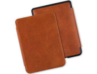 Lunso Kobo Clara HD hoes (6 inch) - Leren sleepcover - Cognac