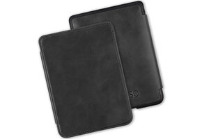 Lunso Kobo Clara HD hoes (6 inch) - Leren sleepcover - Zwart