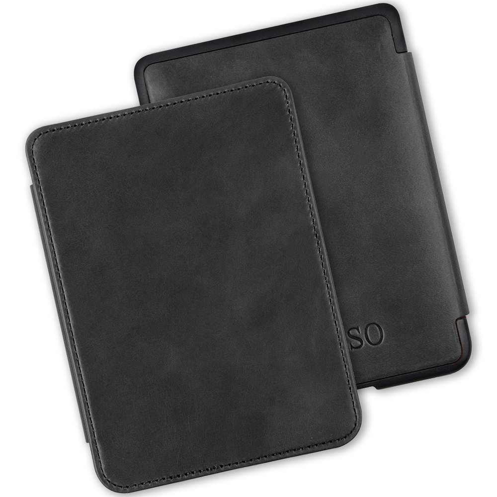 Kobo Clara HD hoes (6 inch) Leren sleepcover - Zwart - Model N249