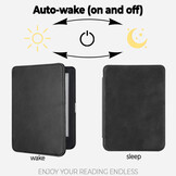 Kobo Clara HD hoes (6 inch) Leren sleepcover - Zwart - Model N249